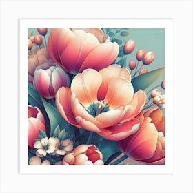 Tulips In A Vase Art Print