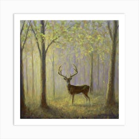 Deer In The Woods art print Art Print