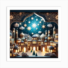 Christmas Paper Cut Art Art Print