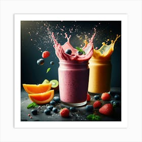 Fruit Smoothies Art Print