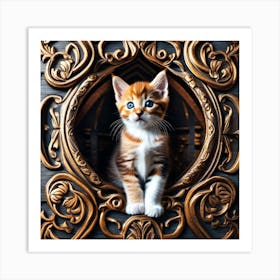 Kitty In A Frame Art Print