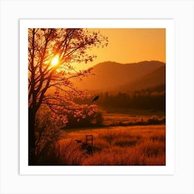 Sunset In The Mountains 18 Art Print