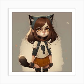 Kitty Girl Art Print