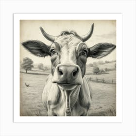 Cow In The Field 6 Art Print