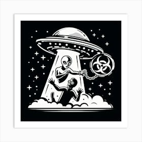 Aliens In Space 4 Art Print