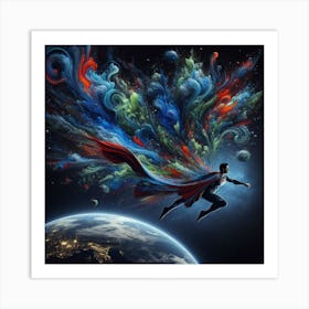 Superman Flying Art Print