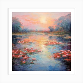 Monet's Mediterranean: Vibrant Elegance Art Print