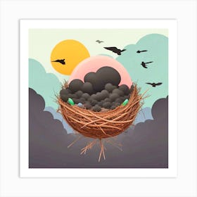 Birds In A Nest 64 Art Print