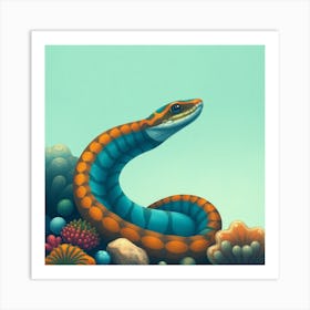 Snake On The Reef Art Print