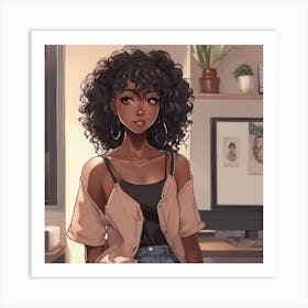 Afro Girl Art Print