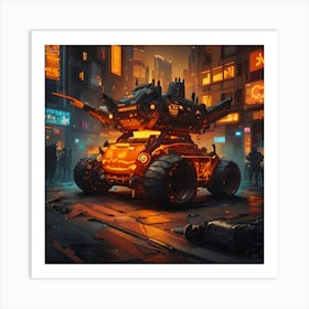 Pumpkin Car (Cyberpunk37) Art Print