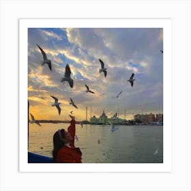 Seagulls Flying 1 Art Print