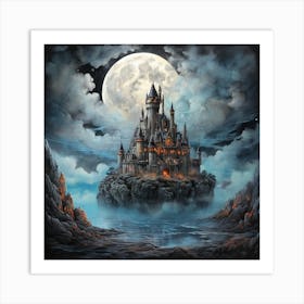 Castle In The Moonlight Art Print