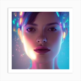 Neon Girl Art Print