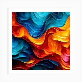 Colorful Texture Pattern Design Art Shapes Gradient Vibrant Fluid Composition Contemporary (1) Art Print