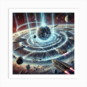 A Futuristic Sci Fi Scene Illustrating The Gravita Art Print