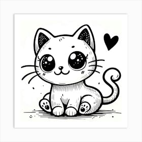 Kawaii Cat 2 Art Print