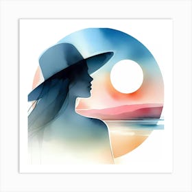 Portrait Of A Woman In A Hat 5 Art Print