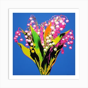 Andy Warhol Style Pop Art Flowers Lily Of The Valley 3 Square Art Print