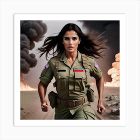 Army Woman in Battlefield 2 Art Print