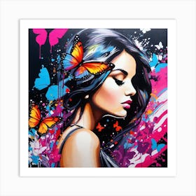 Butterfly Girl 14 Art Print