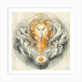 Angels In Abstract Alchemical Metamorphosis 3 Art Print