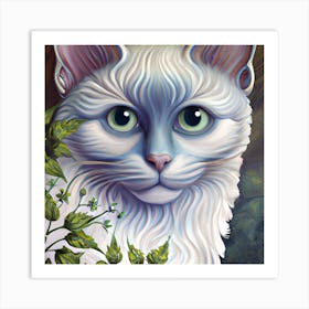 Beautiful White Cat Art Print