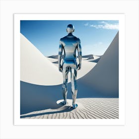 Futuristic Man In The Desert 14 Art Print