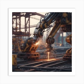 Robot Welding At The Factory Art Print