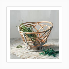 Rattan Basket Art Print