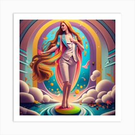 Study Of The Birth Of Venus Art Print