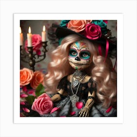 Day of the Dead Doll 2 Art Print