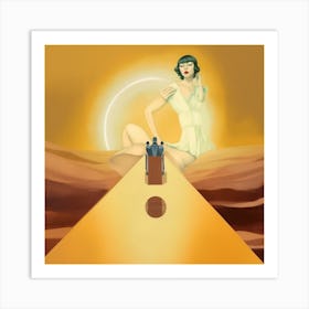 Woman In The Desert Art Print