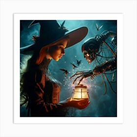 Witches And Robots Art Print