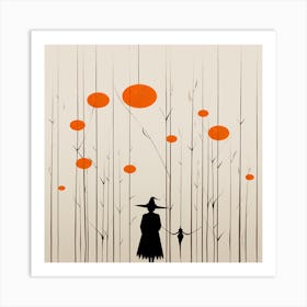 Witch Balloon Sky Art Print