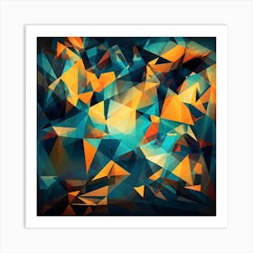 Abstract Triangles Background Art Print