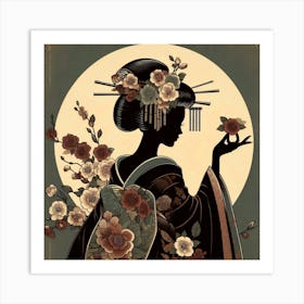 Creativel Geisha Illustration 190 Art Print