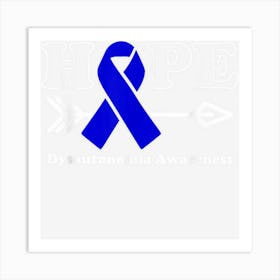 Hope Dysautonomia Awareness Dark Blue Ribbon Art Print