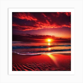 Sunset On The Beach 357 Art Print