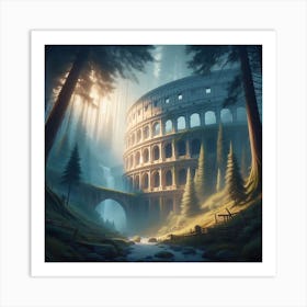 Colosseum In An Enchanted Forest 4 Art Print