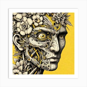 Mechanical Face Art Print