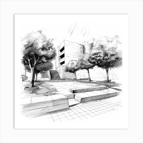 Sketch Of A Building 1 Art Print