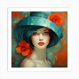 Woman In A Hat Art Print