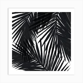 Black Palms Square Art Print