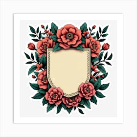 Floral Shield Art Print