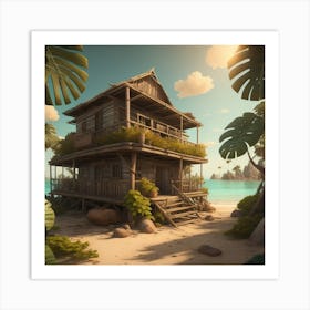 House On The Beach Art Print