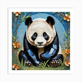 Panda Art In Mosaic Art Style Art Print 2 Art Print