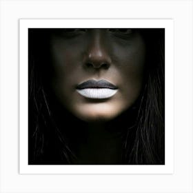 Firefly Lips, Black, Sealed, Silence, Female, Quiet, Mystery, Expression, Symbol, Power, Strength, S (9) Art Print