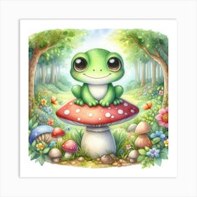 Frog In The Forest Art Print