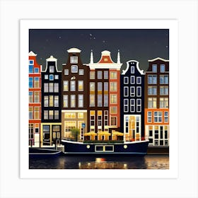 Amsterdam At Night 13 Art Print